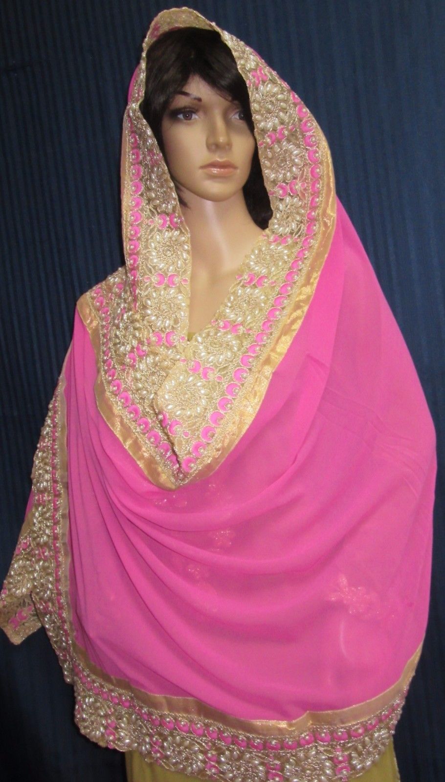 Pink Color Indian Bridal Dupatta Chunni 27755